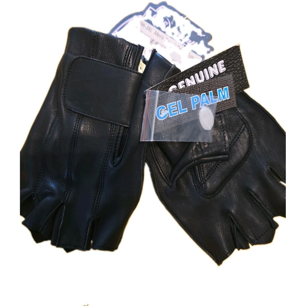 Daniel Smart DS96-3XL Tough Deer Skin Fingerless Motorcycle Gloves